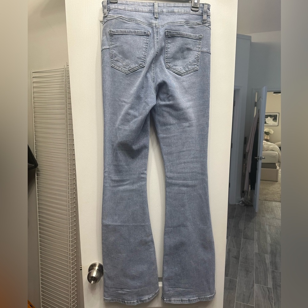 Fashion Nova Light Blue Flare Jeans - Picture 2 of 5